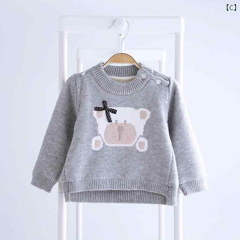 セキュアデポの赤ちゃん服 ベビー トップス セーター ニット プルオーバー かわいい カジュアル 厚手 裏起毛 起毛 暖かい 防寒 秋冬 冬｜アングル3