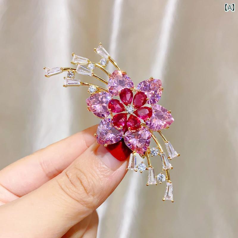 ブローチ レディース セレモニー おしゃれ 上品 花 高級感 女性 コサージュ パール セーター ピン スーツ 精巧 大きい バッジ 高級感