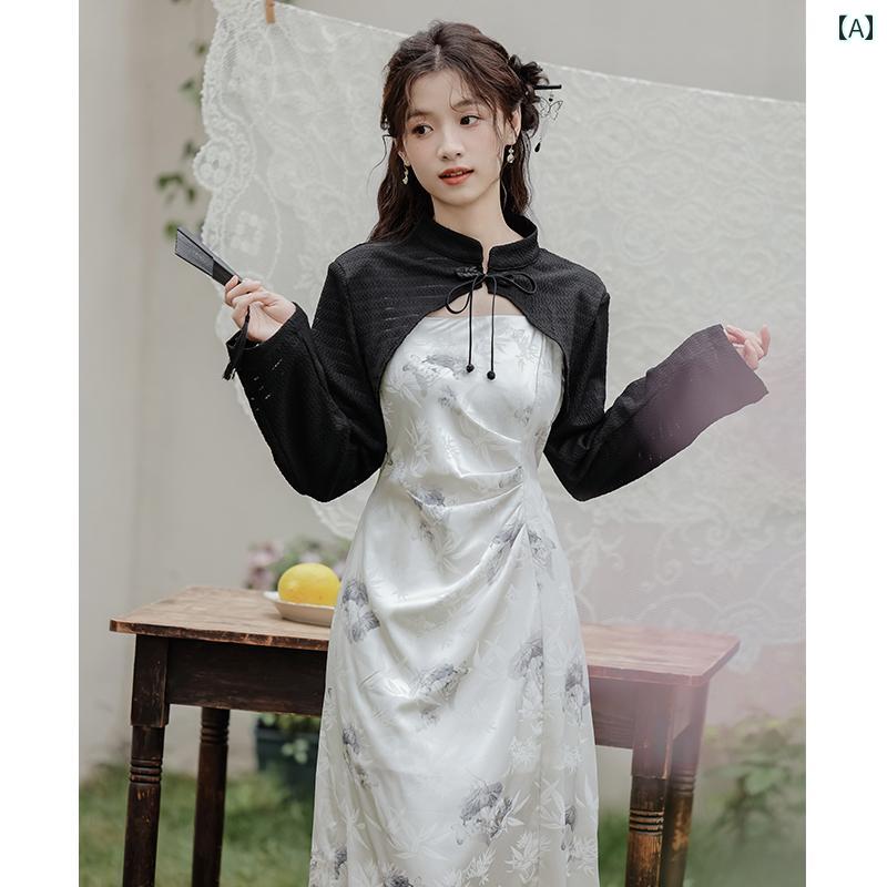 レディース フレア シフォンキャミ ワンピース ボレロ付 Aラインミディドレス 細見え アップ 上品 清楚 きれいめ おしゃれ フェミニン 大人かわいい デート パーティー 会食 衣装 女子会 映え