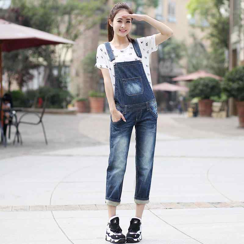 オーバーオール サロペット クロップド カジュアル ファッション ズボン パンツ サスペンダー デニム ショーツ ワンピース フィット ボトムス スリム ジーンズ レディース レディース 春