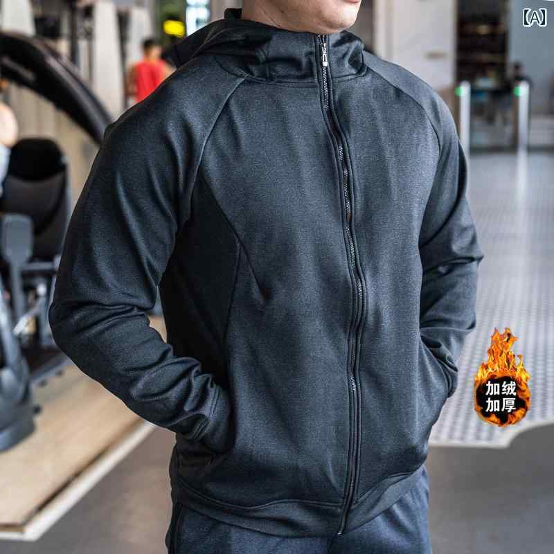 Other Apparel - トップス コート マッスル ウェア メンズ ランニング スポーツウェア フィットネス 秋冬 スリムフィット 高弾性 長袖 タイト トレーニング 服