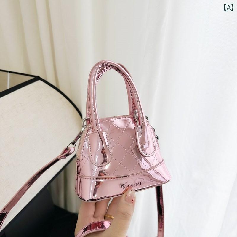 子供バッグ 手提げバッグ ミニバッグ ショルダーバッグ クロスボディバック 小物入れ 光沢 女の子 スタ..