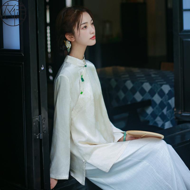 Rakuten - レディース 豪華感 瞑想茶 エレガント チャイナ風 婦人服 トップス 茶師 フェアリー 茶 芸術 スーツ 春 チャイナドレス