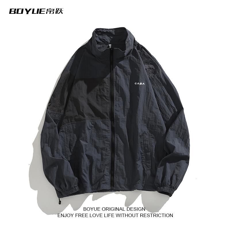 ジャケット ラッシュガード メンズ ファッション フード レス 日焼け防止 服 夏 薄手 通気性 カジュアル 日焼け防止 男性