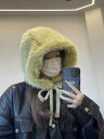 レディース 冬 帽子 ハット 韓国 柔らかい ち ミルクふわふわ ぬいぐるみ 耳保護 マント ハット 用 ベルベット 暖かい 包頭 レースアップ ロシア