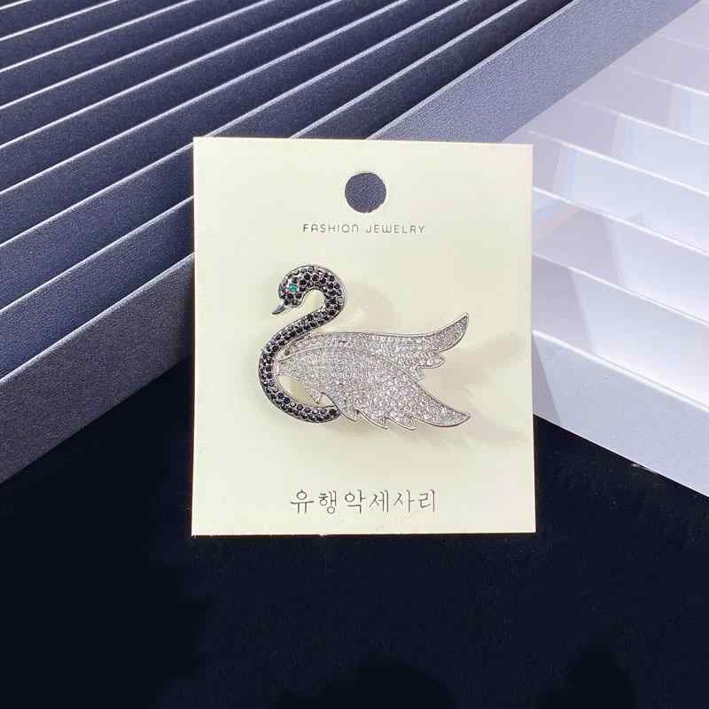 コート レディース ブローチ 大人 かわいい 襟ピン 胸飾り フェミニン られた 白鳥 ハイエンド ギフト 白黒 られた 白鳥 スーツ