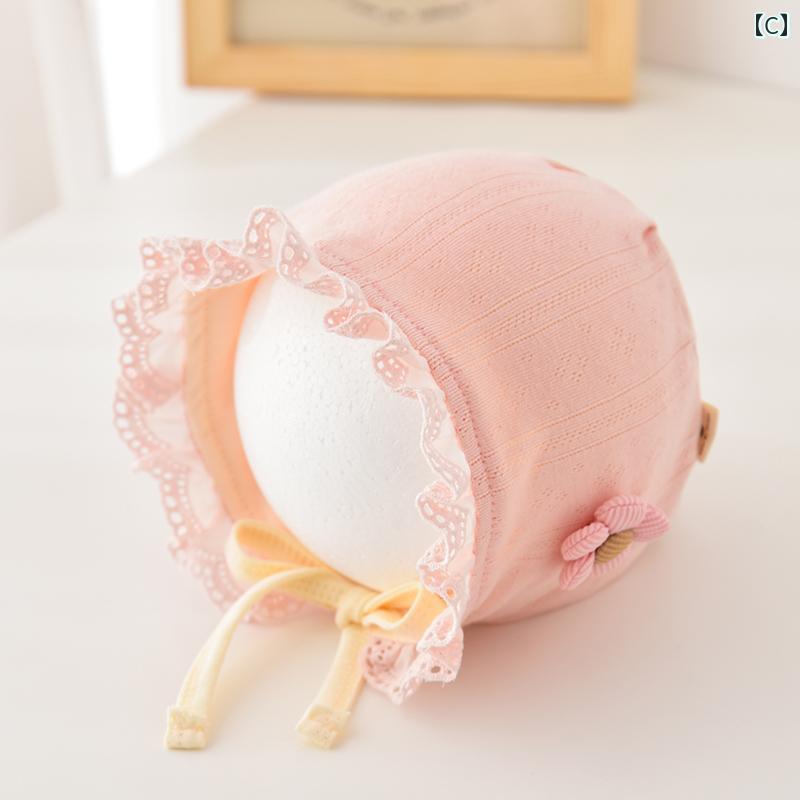 ベビー 新生児 子供 春夏秋 コットンレース 帽子 メンズ レディース兼 UV対策 かわいい おしゃれ 快適 通気性 柔らかい 韓国 屋外 外出 レジャー 日常着 撮影 プレゼント 3