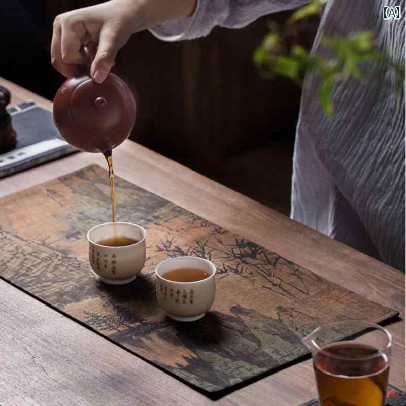 プレースマット 中国 瞑想 ティーテーブル 防水 ティーマット レトロ コーヒーテーブル テーブルクロス ランチョンマット