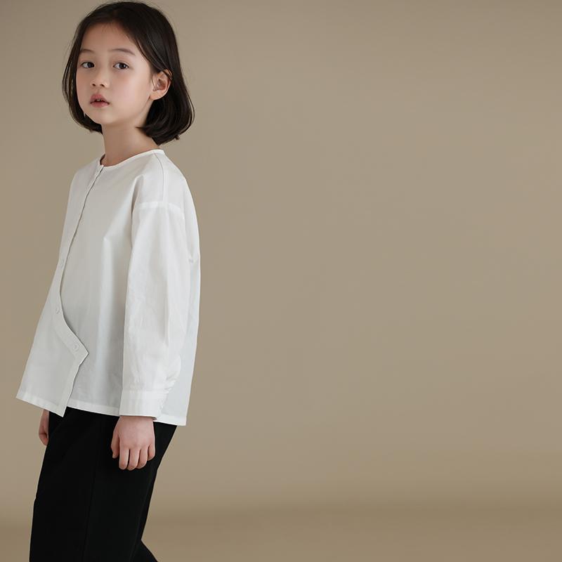 トップス シャツ 子供服 おしゃれ ナチュラル 普段着 キッズ 男の子 女の子 冬 親子 スタイル 非対称 長袖 ボタン ダウン