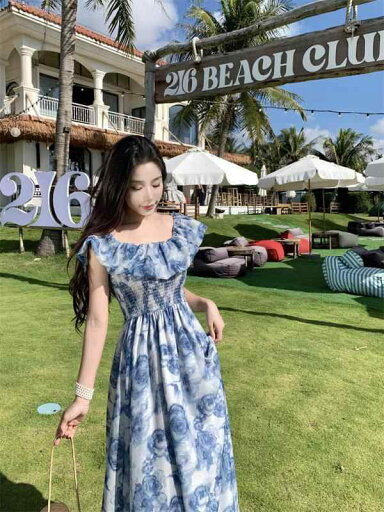 夏 ファッション 中国風 おしゃれ 甘くて優しい ワンショルダー 海辺 バケーション ドレス フェアリー 花柄 ロング ドレス ボヘミアン ビーチ ドレス 夏 ファッション 中国風 おしゃれ 甘くて優しい ワンショルダー 海辺 バケーション ドレス フェアリー 花柄 ロング ドレス ボヘミアン ビーチ ドレス