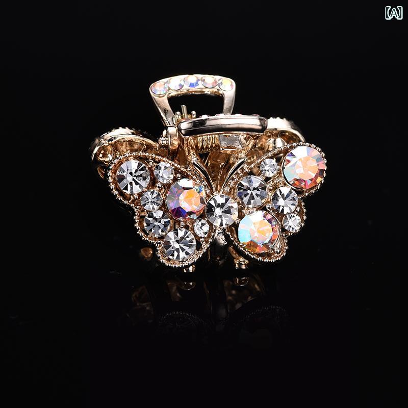 ヘアクリップ 髪飾り ヘアピン ラインストーン ヘアアクセサリー アップヘア おしゃれ エレガント ギフ..