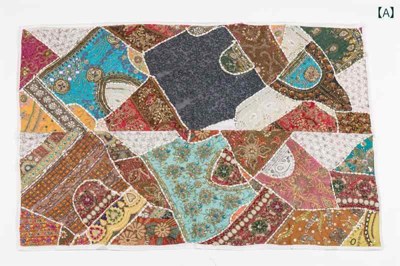 インド 刺繍 ビーズスパンコール 玄関 壁 アート 装飾 絵画 リビング ルーム ロビー 背景 壁画 壁 タペ..