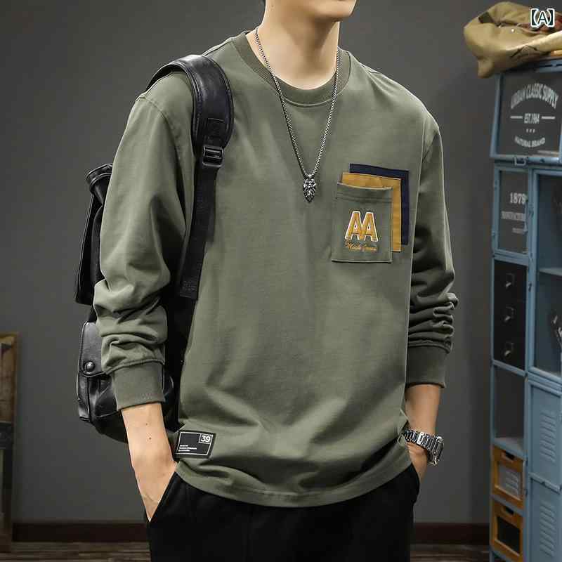Other - メンズ アメカジ トップス 春秋 スポーツ レジャー 長袖 Tシャツ 綿 スウェット コットン 韓国