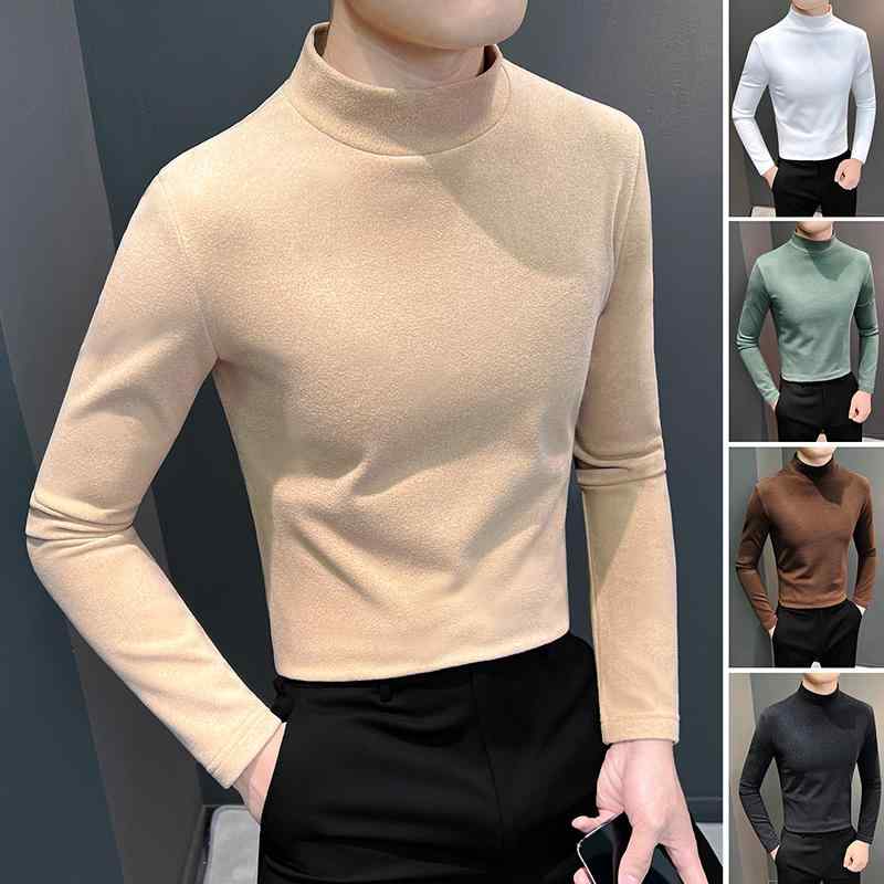 トップス メンズ 紳士服 セーター レイヤリング 秋冬 厚手 暖かい 韓国 スリムフィット 長袖