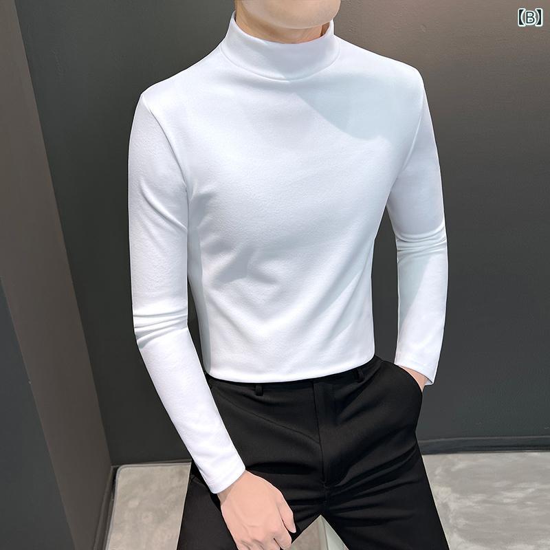 トップス メンズ 紳士服 セーター レイヤリング 秋冬 厚手 暖かい 韓国 スリムフィット 長袖