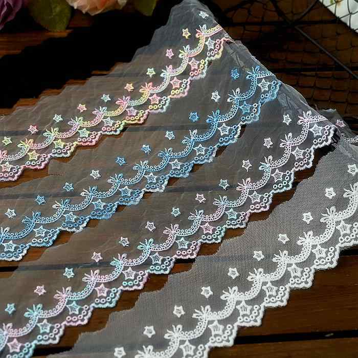 DIY素材 手芸品 カット ソフト メッシュ 刺繍 レース 生地 diy 衣装 スカート 裾 袖 装飾 レース アク..