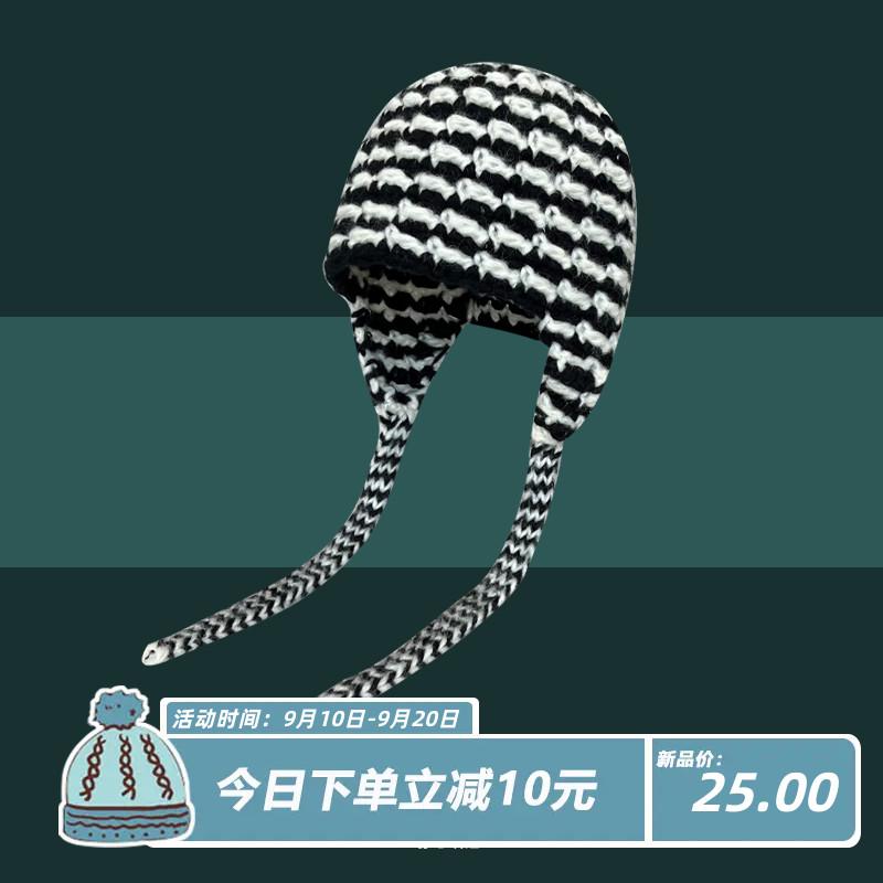 帽子 ウール クール 手編み カラー ブロック レディース 秋冬 ニット帽 メンズ
