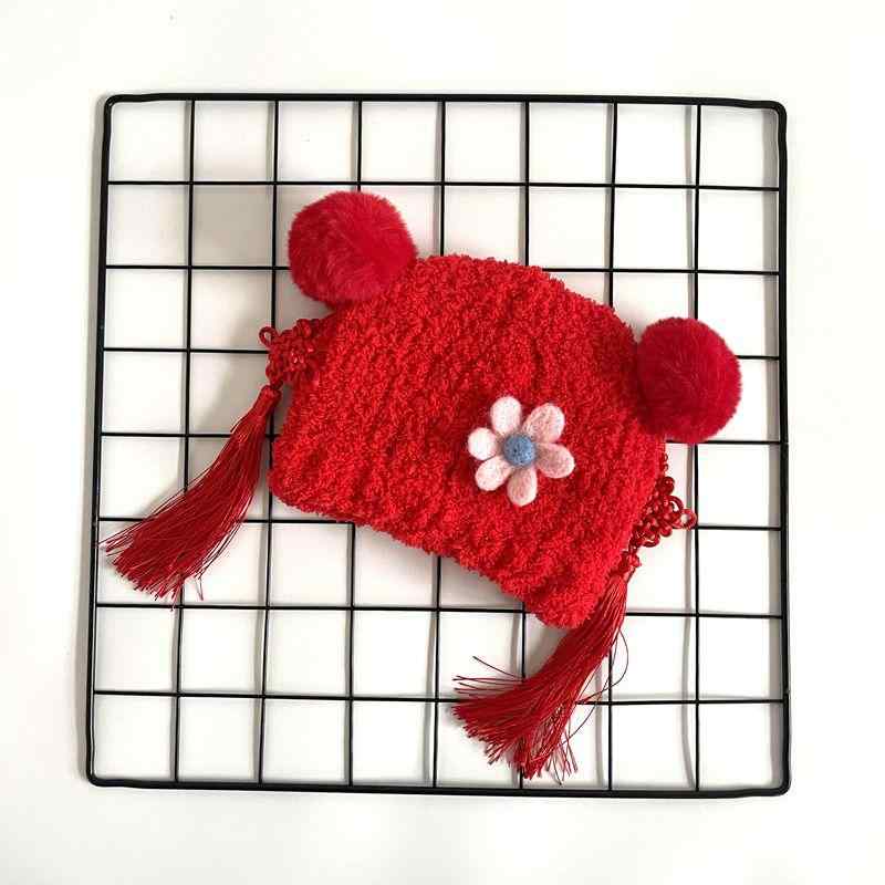 ベビー 帽子 厚手 保温 柔らかい 衣料品 頭 ヘッド 保護 チャイナ風 かわいい 幼児 赤ちゃん 装飾 冬 ..