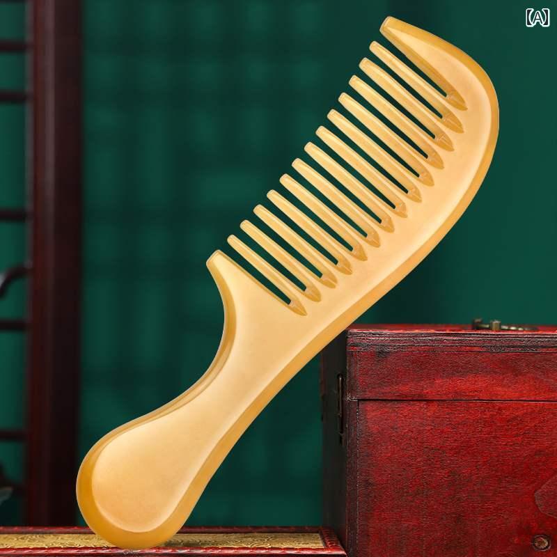 レディース ヘアーケア 美容品 櫛 広歯 ホーン コーム ナチュラル ラージ スムージ...