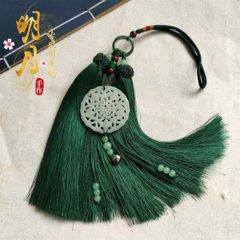 タッセル おしゃれ ストラップ レディース メンズ オールシーズン 中華風 アクセサリー グリーン エス..