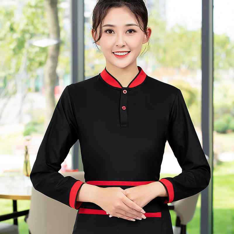 飲食店 業 ワークウェア 仕事着 制服 作業着 業務 ユニフォーム シャツ ポロ襟 トップス エン 前掛け セット 秋 大きめサイズ