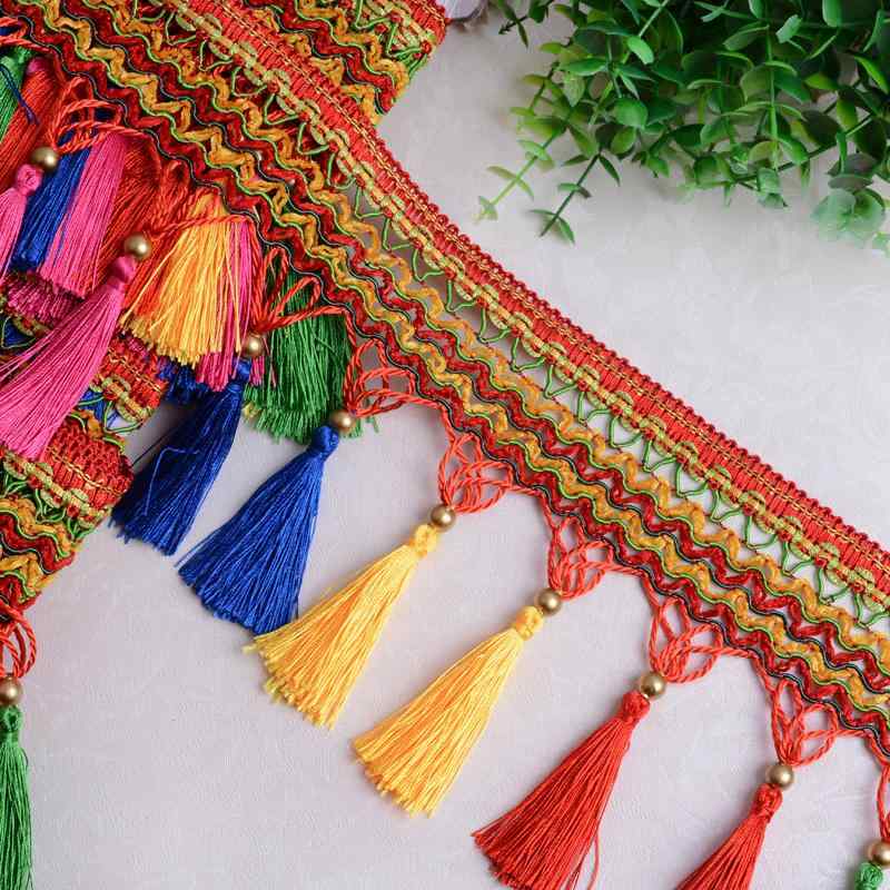 レース カーテン クロス アクセサリー タッセル ビーズ 吊り 刺繍 ホーム リビング 寝室 DIY 材料 雑貨..