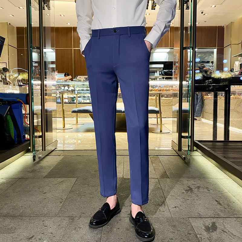 スラックス メンズ ファッション スーツ パンツ ビジネス フォーマル カジュアル スタイリッシュ ズボン ロング ストレート 英国風 メンズ 衣料品 面接 仕...