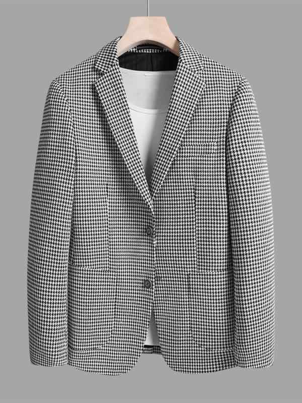 テーラード ジャケット メンズ チェック ジャケット 若見え 韓国 カジュアル トップス シングル ピース 春 英国 ジャケット シングルブレスト