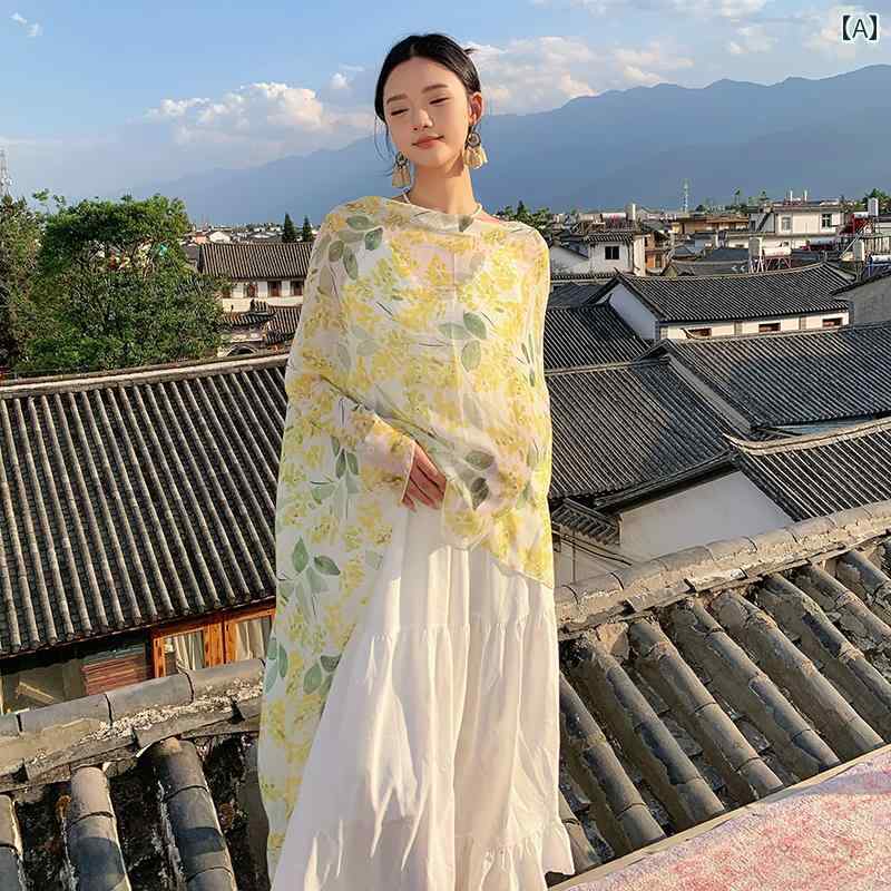 ショール ファッション アクセサリー さわやか スカーフ レディース ガーゼ スカーフ 夏 日焼け防止 ビ..