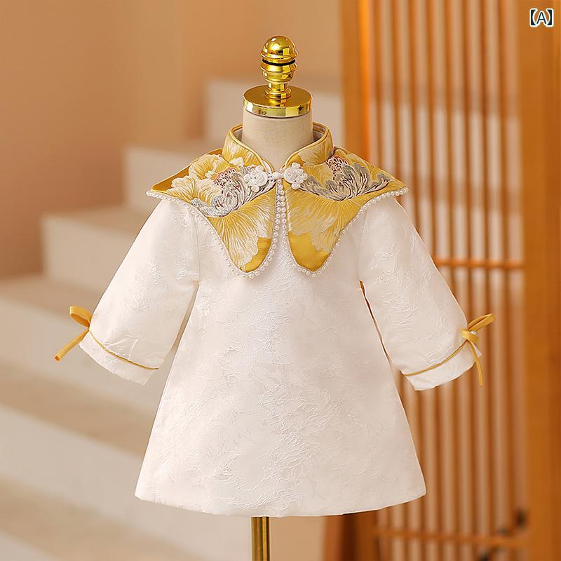 ドレス 女の子 中華風 ガールズ 1歳 赤ちゃん 王冠 赤ちゃん クラッチ 国 峰 唐 スーツ 子供用 チャイ..