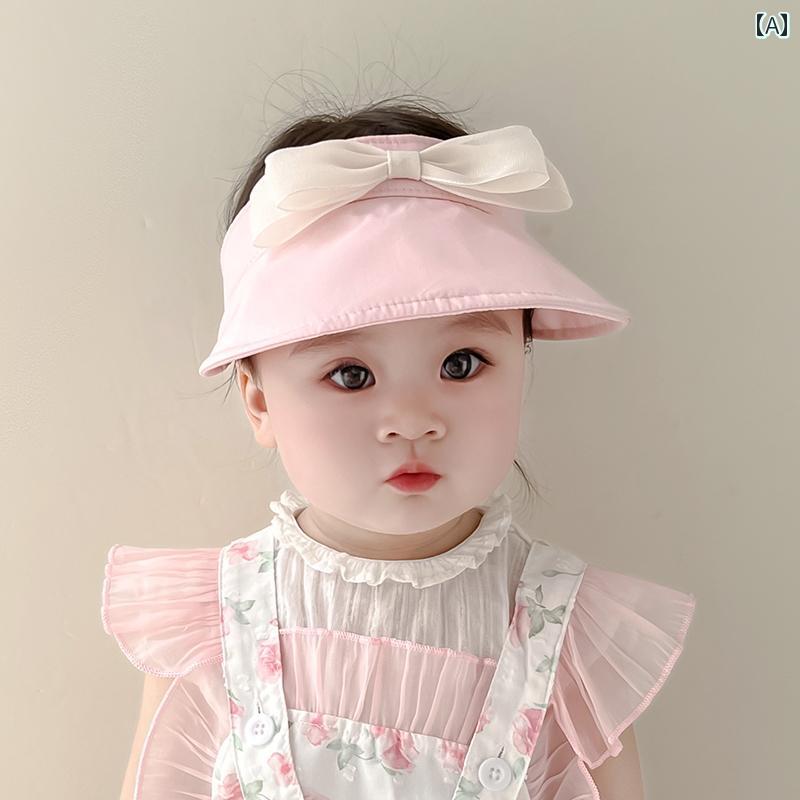 サンバイザー ベビー 日よけ 帽子 夏 ファッション 女の子 日焼け防止 空 ハット 子供 太陽 かわいい きれいめ