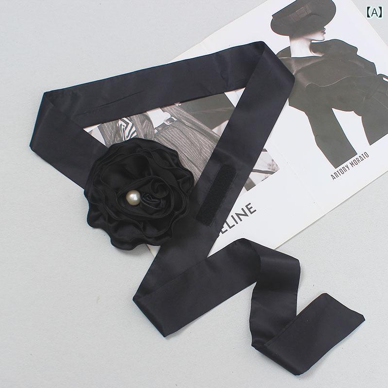 レディース ファッション ベルト おしゃれ ガードル リボン 立体 フラワー ストレッチ性 フェアリー ア..