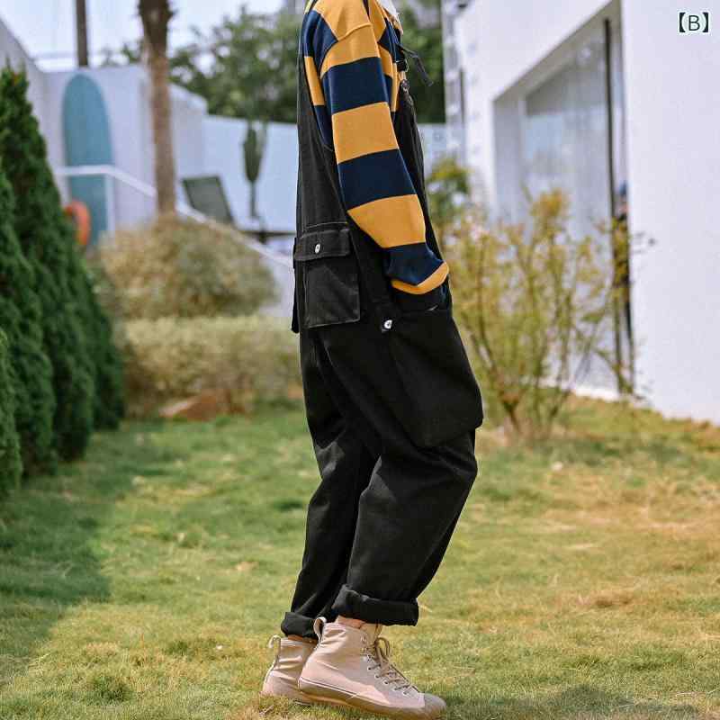 メンズ レディース オーバー オール サロペット おしゃれ 作業着 レトロ アミ カーキ ストレート カップル サスペンダー
