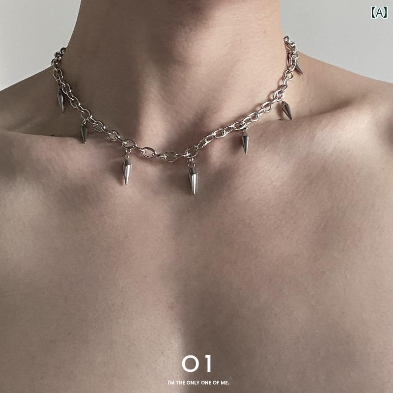 メンズ レディース タッセル ネックレス アクセサリー チェーン チタン鋼 鎖骨 サマー ペンダント ヒップ ホップ クール