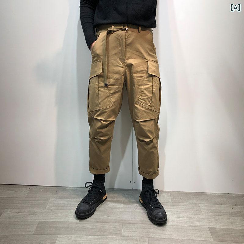 メンズ 紳士服 パンツ ボトムス シンプル ユニーク レトロ カジュアル 春夏 ストリート カーゴパンツ