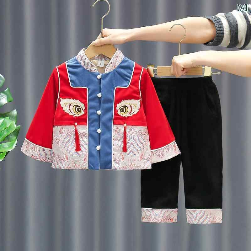 ドレス 漢服 子供服 かわいい 民族衣装 COS チャイニーズ スタイル 1歳 メンズ 赤ちゃん 中国 春 子供 唐 スーツ 男の子 パフォーマンス スーツ 把握 服 春服
