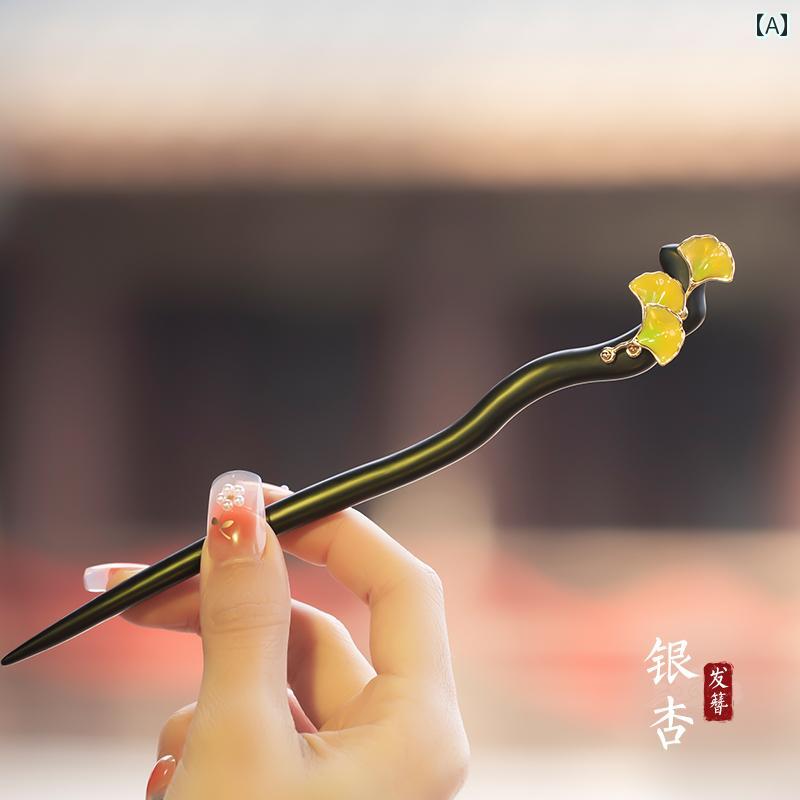 ヘアピン かんざし ヘアアクセサリー 木 髪留め 髪飾り レディース レディース 簪 クラシック モダン ..