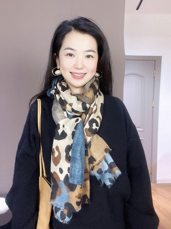 マフラー レディース レディース ファッション 装飾 防寒 スカーフ ショール コットン ヒョウ柄 韓国 ..