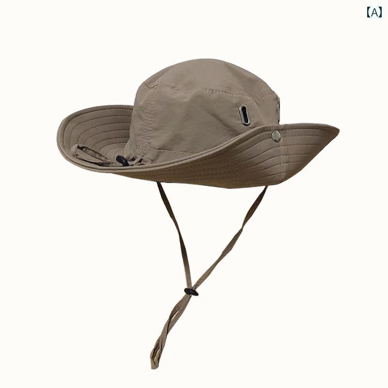 メンズ レディース 夏 帽子 巾着 漁師 通気性 日焼け防止 屋外 登山 釣 西洋 カウボーイ