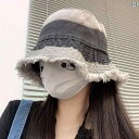 レディース カジュアル 夏 帽子 ハット レトロ デニム フィッシャーマン ビッグ ヘッド バケツ 古風 日よけ 日焼け防止