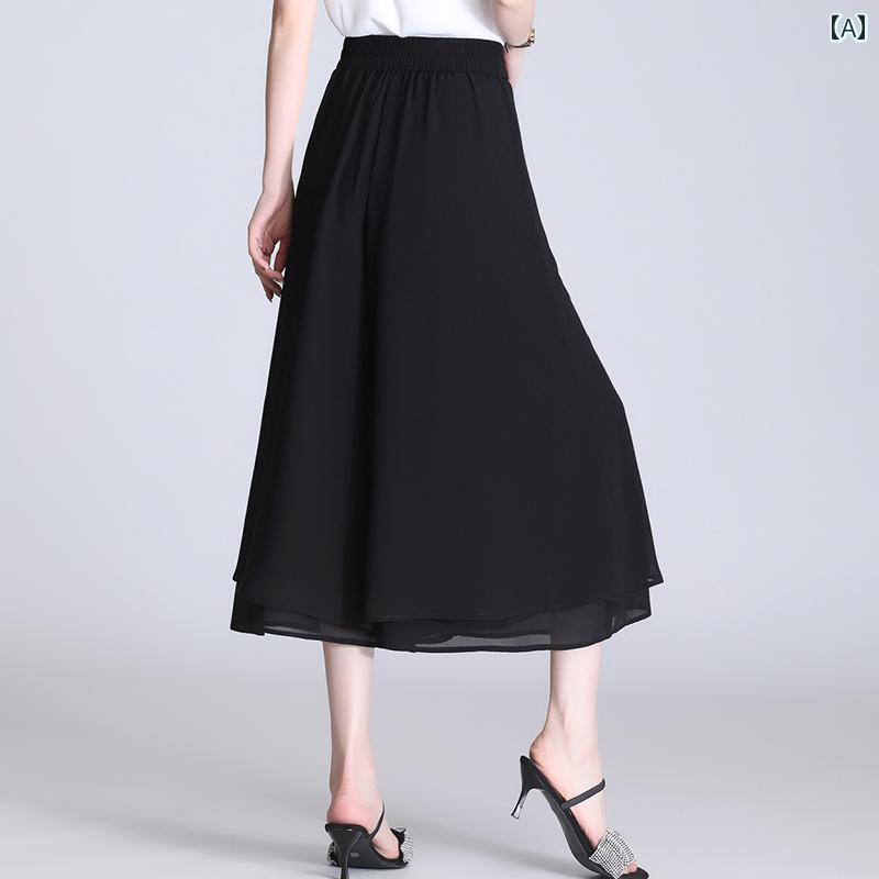 レディース パンツ キュロット ウエストゴム 夏 大きめサイズ シンプル カジュアル ゆったり ビジネス 通勤 アウトドア 快適コーデ 着回し自在 婦人服 ファッション