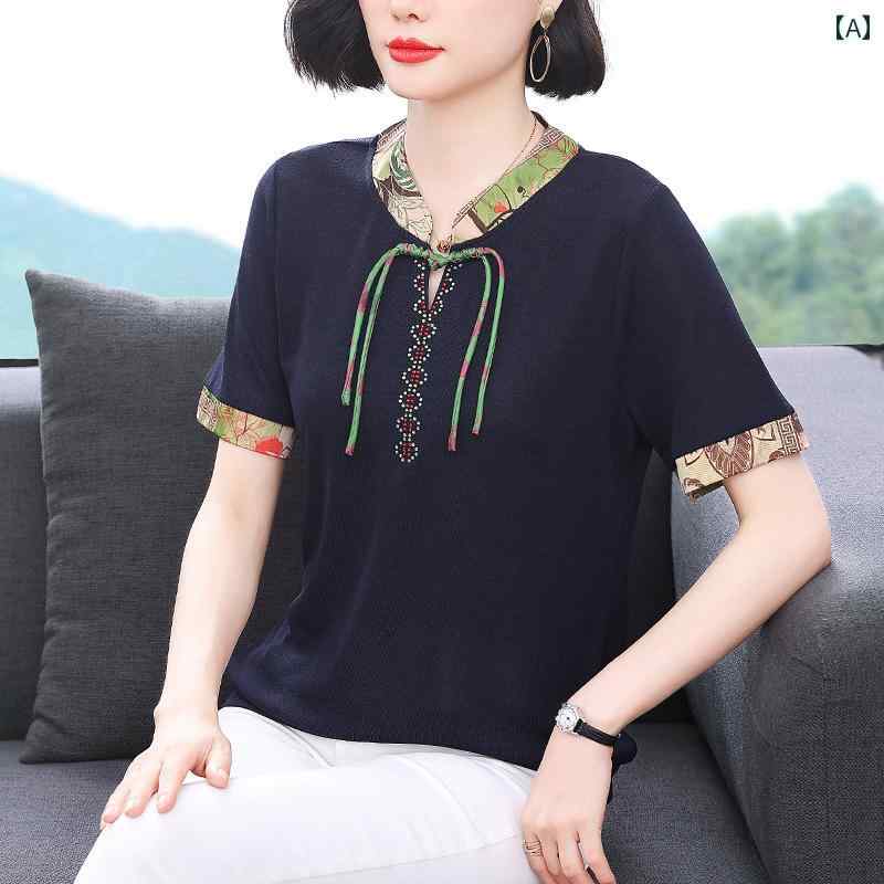 American Casual - レディース 夏 カジュアル T シャツ 半袖 マザーズ 婦人服 おしゃれ 普段使い 冷感 t スタイリッシュ ニット 女性 トップス