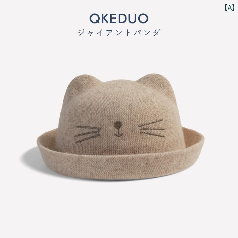 帽子 おしゃれ キッズ かわいい 猫 頭 ~ 赤ちゃん 秋冬 英国 帽子 1から3歳 かわいい 小さい 子供 小さ..