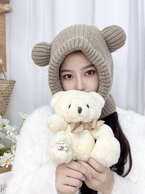 冬 ニット ウール 帽子 防寒 あったかい 厚手 暖かい プルオーバー 女性 屋外 サイクリング かわいい ..