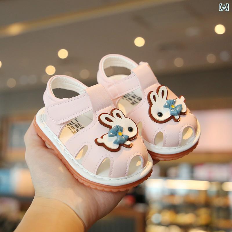 サンダル ベビー キッズ シューズ 夏 うさぎ 韓国 子供 滑りにくい ソフト ソール 夏 女の子 幼児 靴 子供