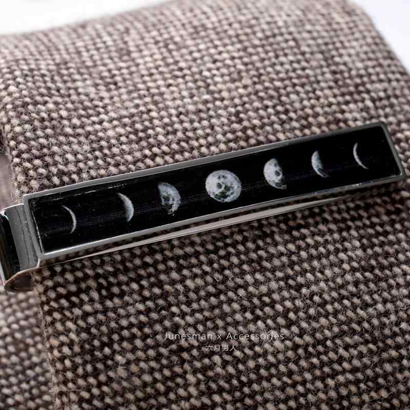 ネクタイピン ネクタイクリップ メンズ 紳士 月 シンプル かっこいい クール 上品 紳士 シルバー