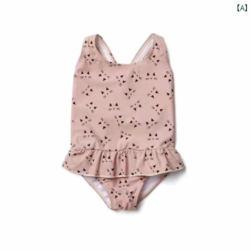女の子 キッズ 水着 かわいい プール ビーチ 海水浴 水泳 水遊び スイムウェア アメリカ フリル 赤ちゃん ワンピース 速乾 背中 開いた 子供用