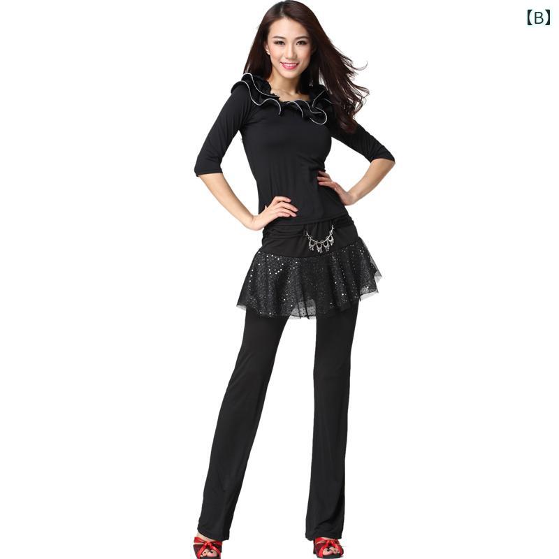 レディース ファッション オールシーズン スクエア ダンス 衣装 パフォーマンス コスチューム 秋冬 長..