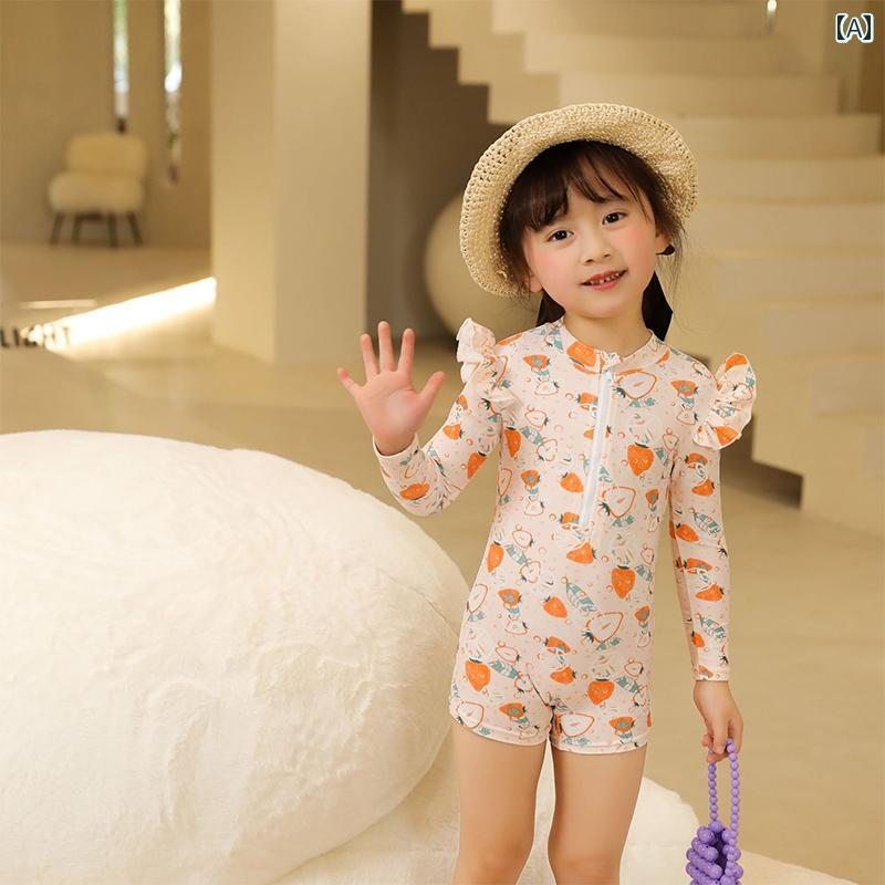 Rakuten - キッズ 水着 ベビー 女の子 赤ちゃん 1歳 かわいい 子供 水泳 レディース 日焼け防止 ビーチ ワンピース