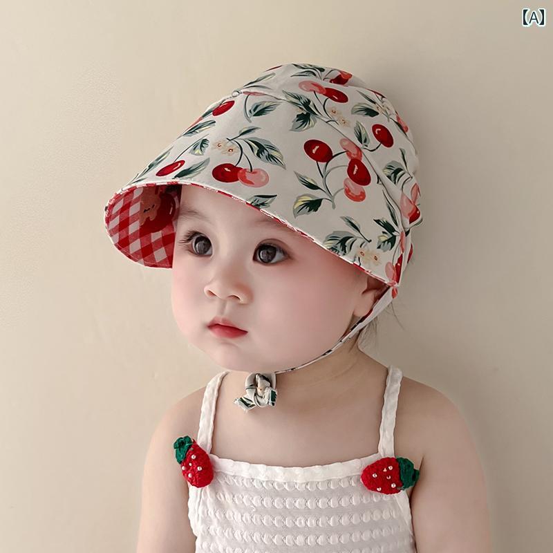 ベビー 帽子 日よけ サンハット 抗UV 夏 春秋 綿 日焼け防止 赤ちゃん プルオーバー かわいい キュート